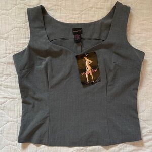 Shape FX Charcoal Sleeveless Blouse